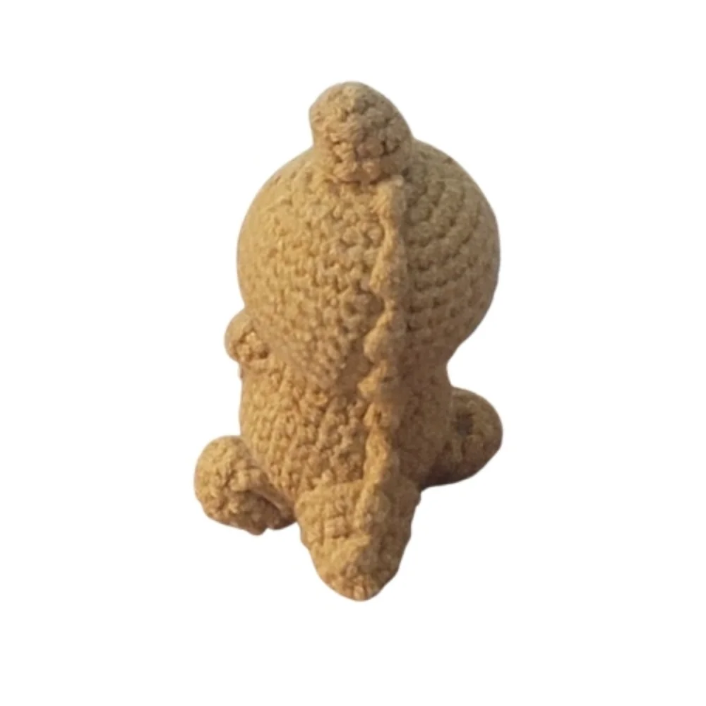 Crochet Dinosaur Plush Light Brown Emotional Support Dinosaur